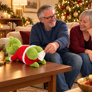 Grinch & Weihnachtsmann Po Taschentuchhalter, lustige Plüsch-Taschentuchbox fürs Auto, Bad & Schreibtisch, Weihnachts-Scherzgeschenk