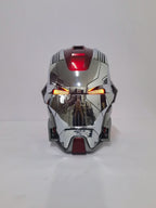 Solis Aegis MK-XVII helmet in Silver & Red — studio front view