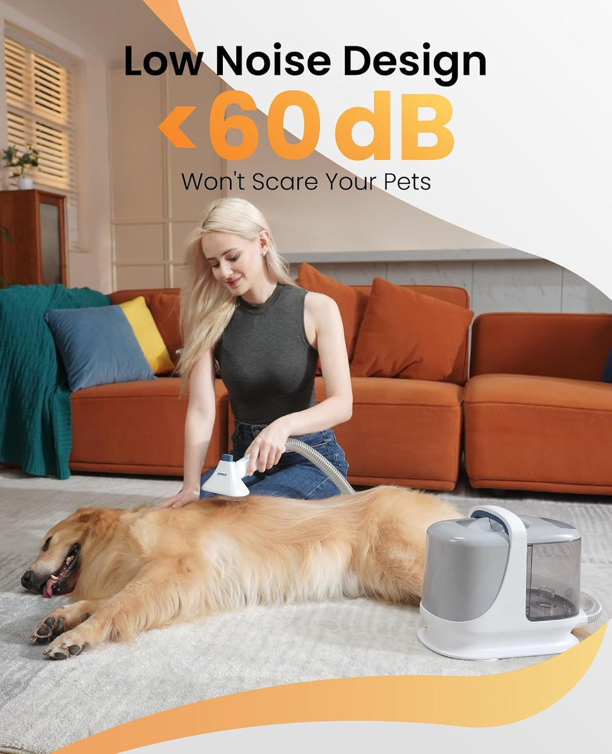 Solis Groom Max 7-in-1 — runs under 60 dB so the dog stays settled