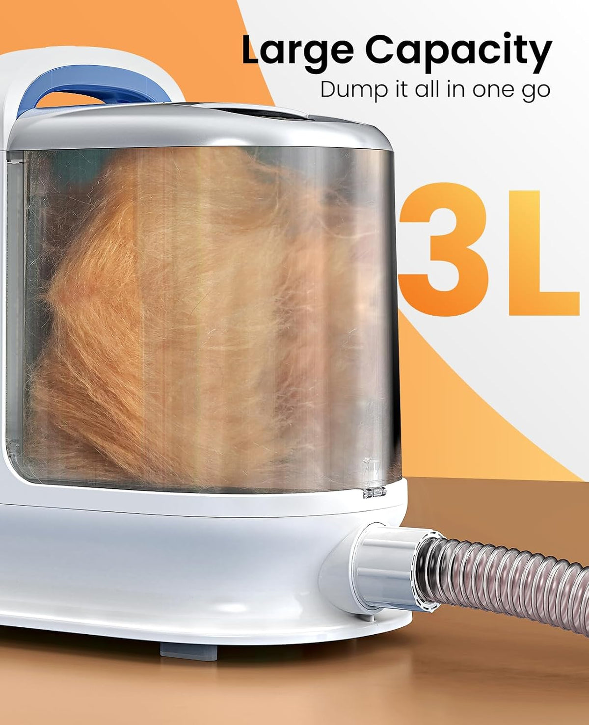 Solis Groom Max 7-in-1 — the 3 L dust cup filled in a single groom
