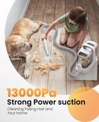 Solis Groom Max 7-in-1 — 13,000 Pa suction clearing loose coat off the floor