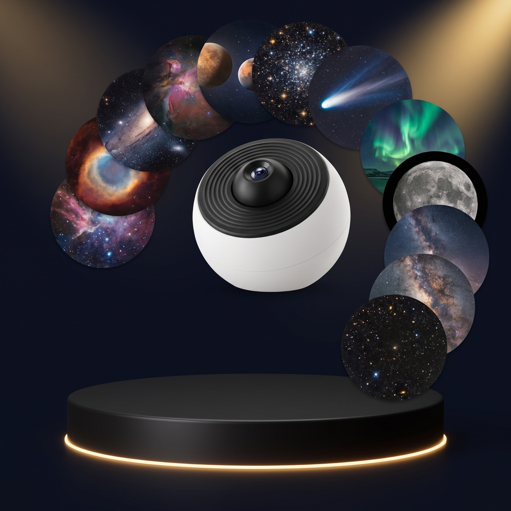 The Solis Astra with its twelve interchangeable galaxy disks fanned out