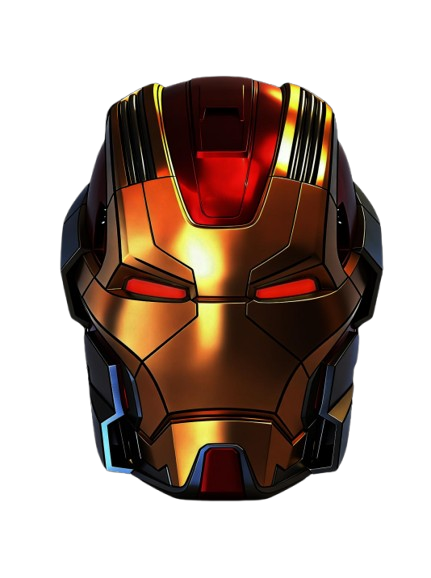 Solis Aegis MK-XVII Collector Helmet — dead-on front view, lit