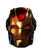 Solis Aegis MK-XVII Collector Helmet — dead-on front view, lit