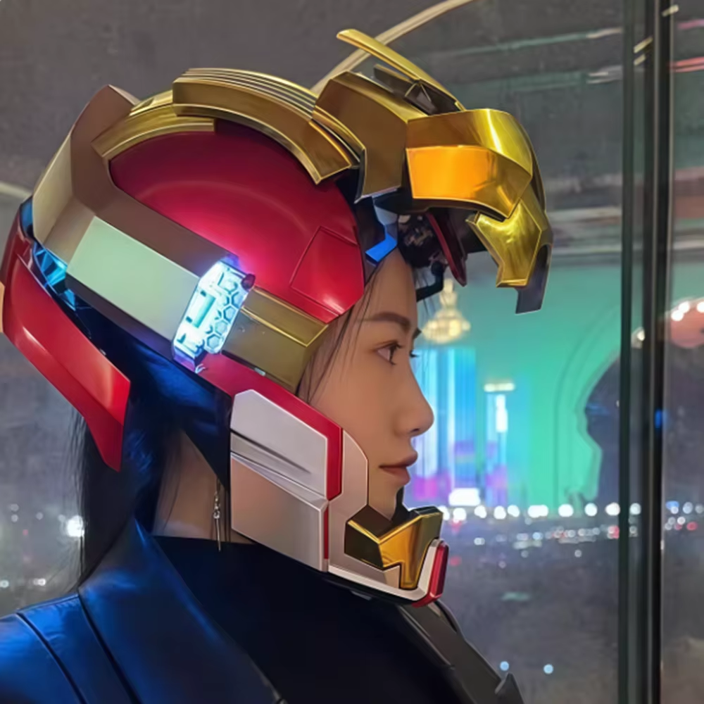 Solis Aegis MK-XVII Collector Helmet — profile view, worn