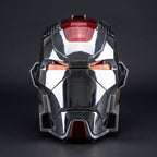 Solis Aegis MK-XVII helmet in Silver & Red — front view