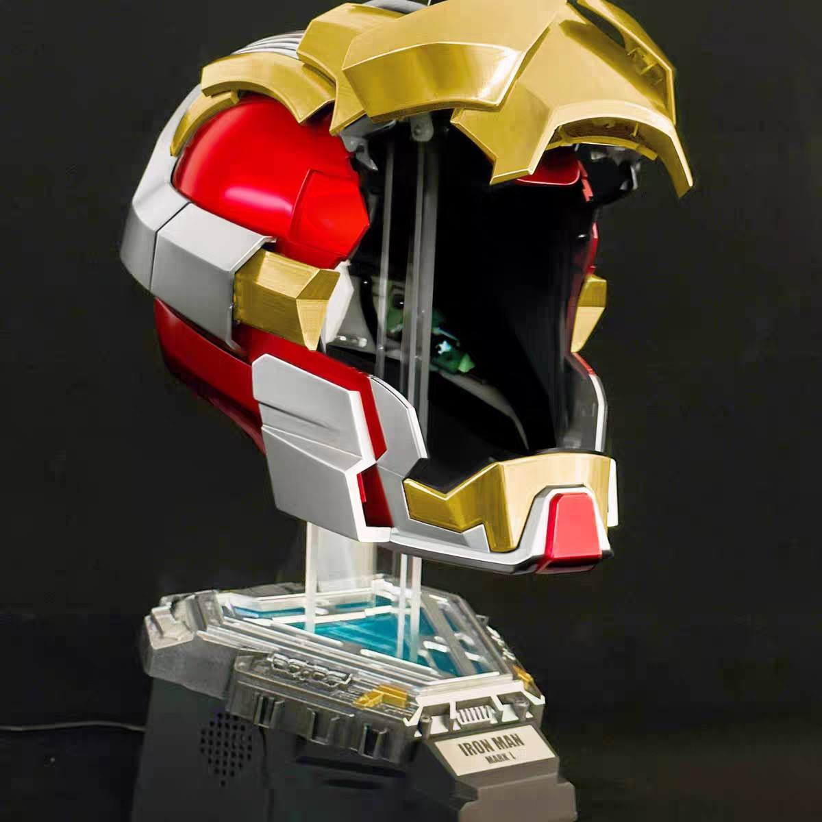 Solis Aegis MK-XVII Collector Helmet — rear three-quarter view on the stand