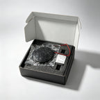 What is in the box: the sealed emblem, the wiring harness and its small control module