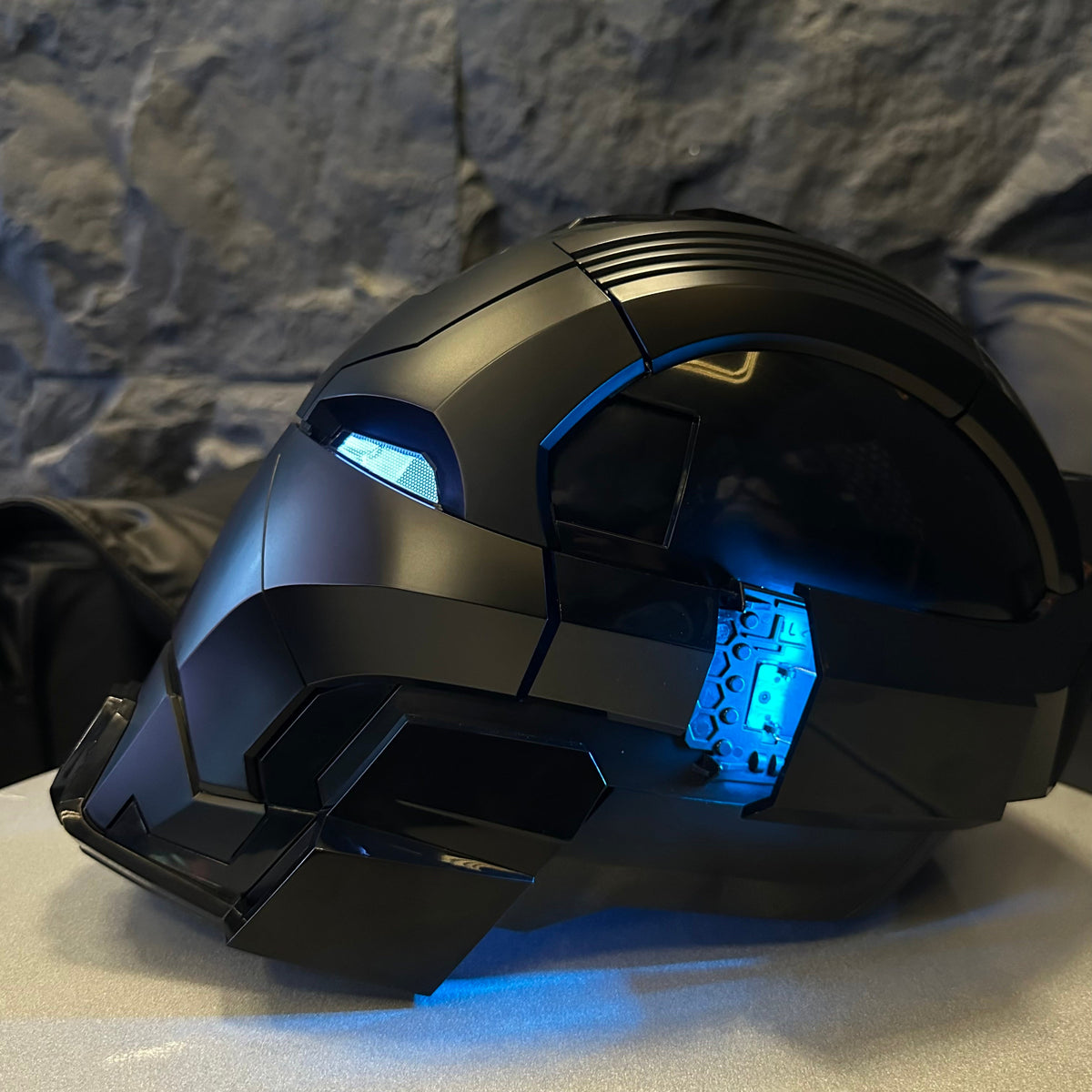 Solis Aegis MK-XVII helmet in Dark Edition — ear light detail