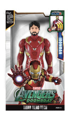 Iron Man - Unmasked light and sound PVC figure in display packaging; supplier photograph