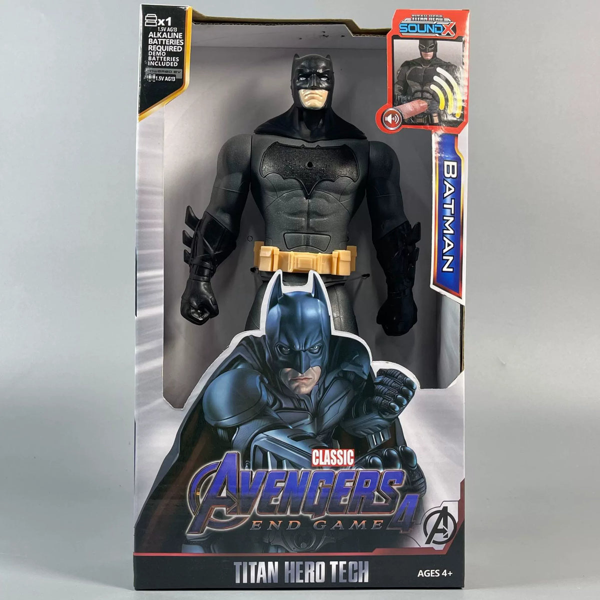 Batman - Grey Suit light and sound PVC collectible figure in display packaging