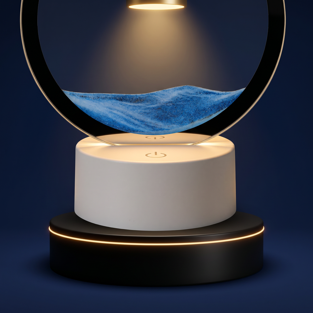 The Solis Dune's lit base and touch switch
