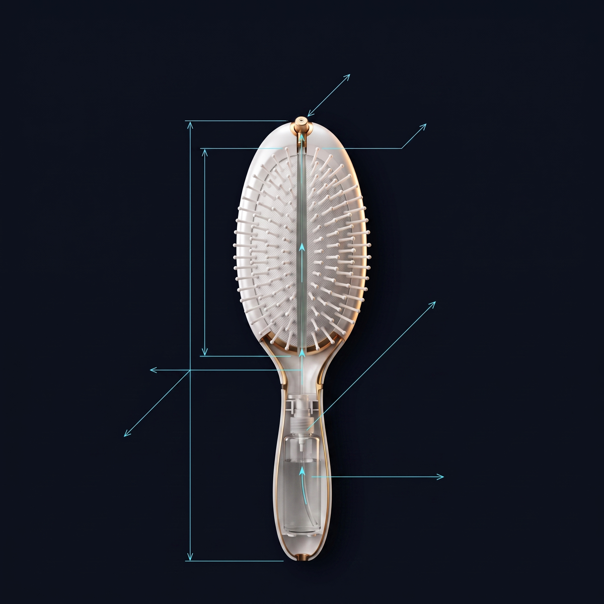 Solis Mist Hydrating Hair Brush — reservoir