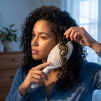 Solis Mist Hydrating Hair Brush — In use on curly hair