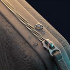 Solis Carry Case — Macro of the water-resistant zip pull