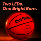Solis Arc LED Basketball — two internal LEDs lighting the whole ball