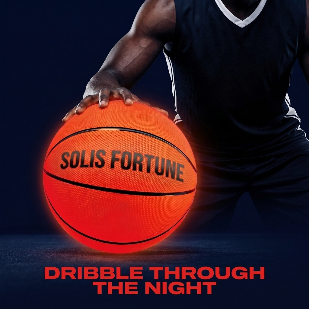 🏀 Solis Arc LED Basketball — Official Size 7, Glows on Impact — Solis Fortune studio shot 2