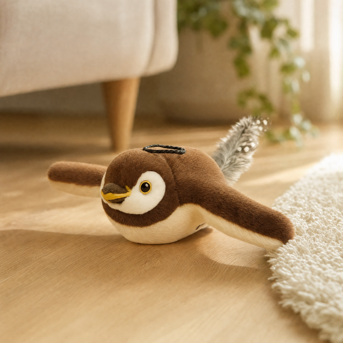 The Solis Wren on a wooden living-room floor beside a rug