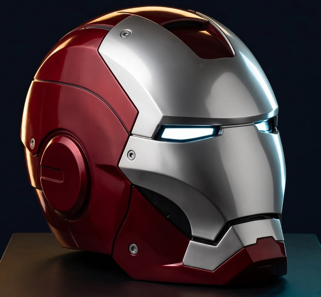 Solis Aegis MK-V in the Silver & Red finish, eyes lit white
