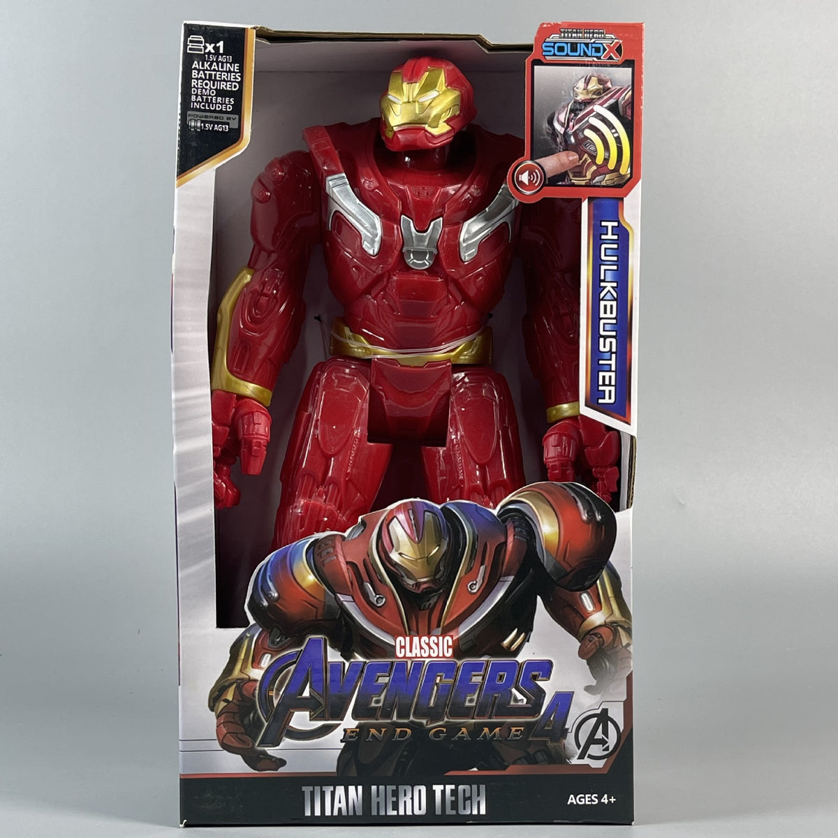 Hulkbuster light and sound PVC collectible figure in display packaging