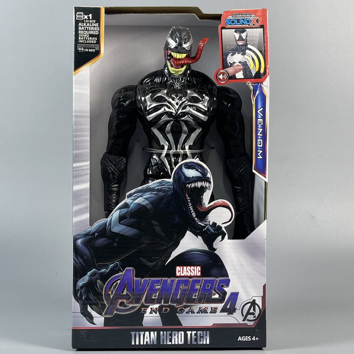 Venom light and sound PVC collectible figure in display packaging