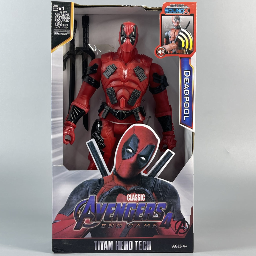 Deadpool light and sound PVC collectible figure in display packaging