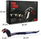 Measured drawing: the snake is 43 cm long and 6 cm tall, the box is 36 by 23 by 10 cm