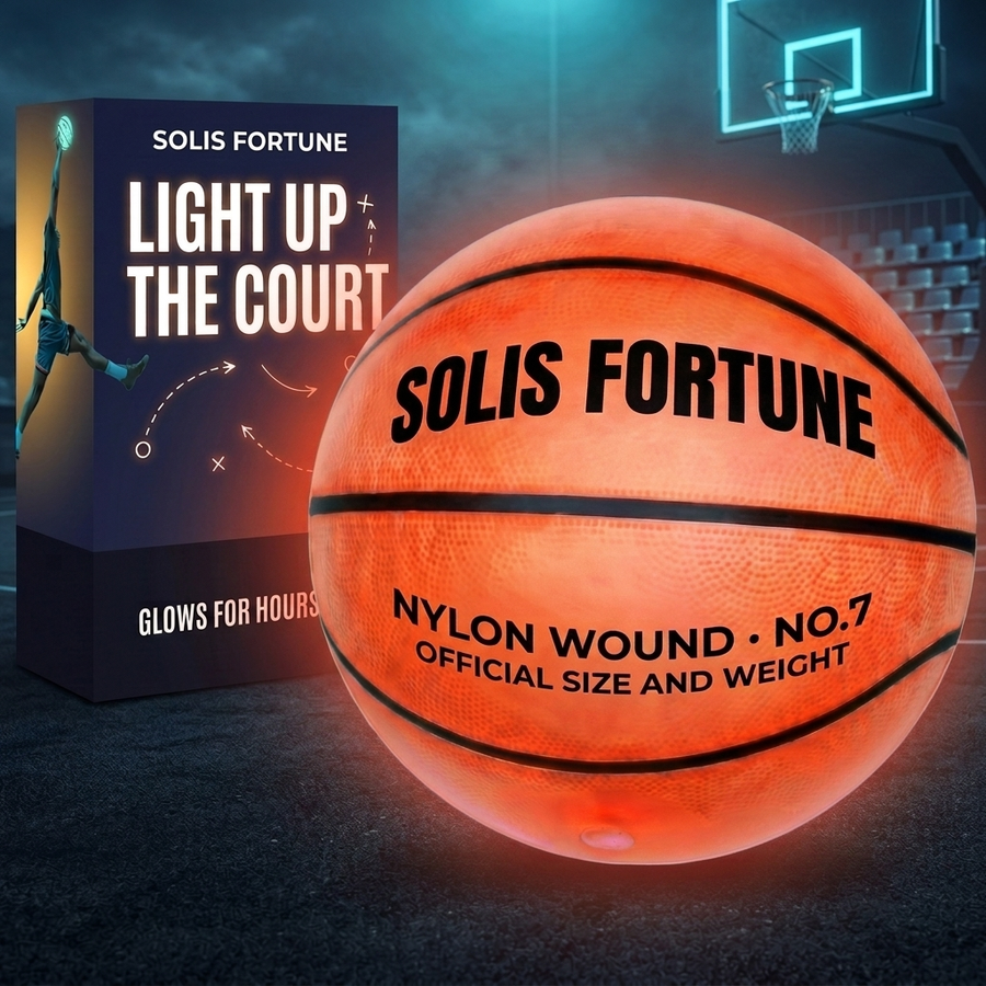 🏀 Solis Arc LED Basketball — Official Size 7, Glows on Impact — Solis Fortune studio shot 1