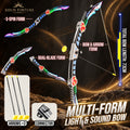 Solis Arcfang — Graffiti: bow, S-spin and dual-blade forms with arrows and connector