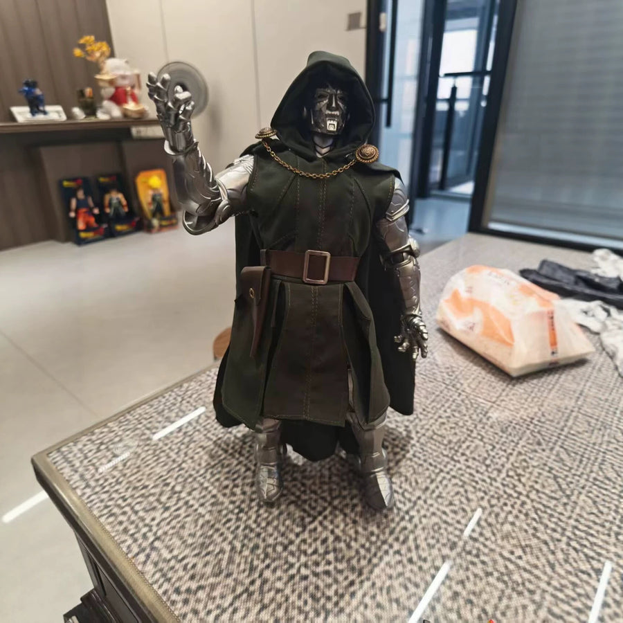 Solis Armory — Doctor Doom action figure with fabric cape, front view