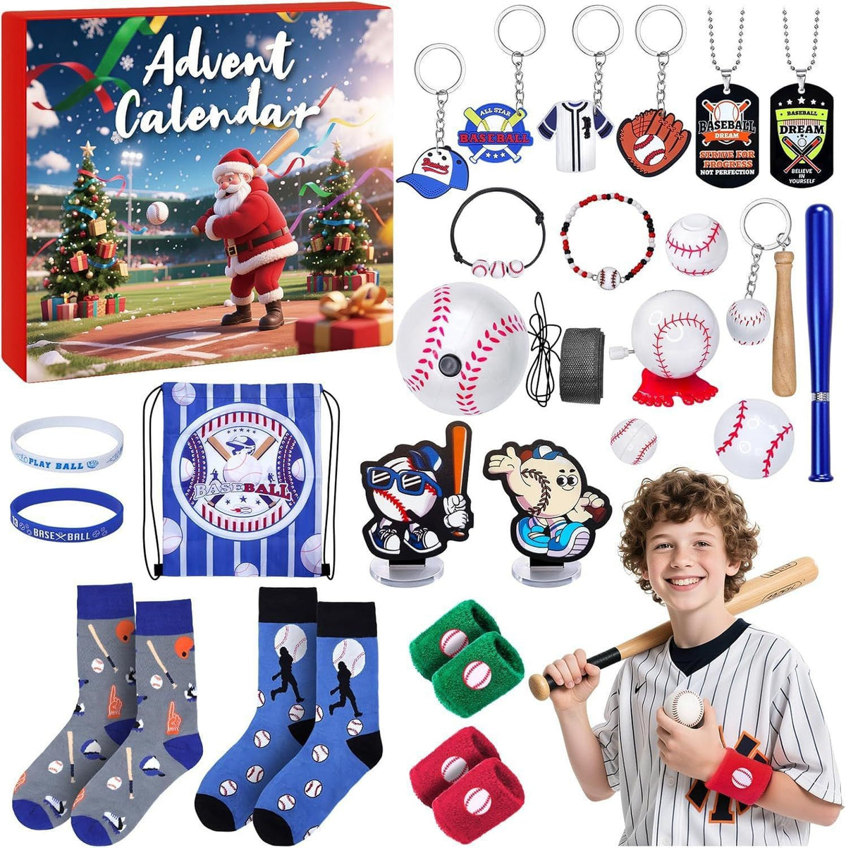 Baseball Advent Calendar for Boys — Solis Baseball Fan, full set