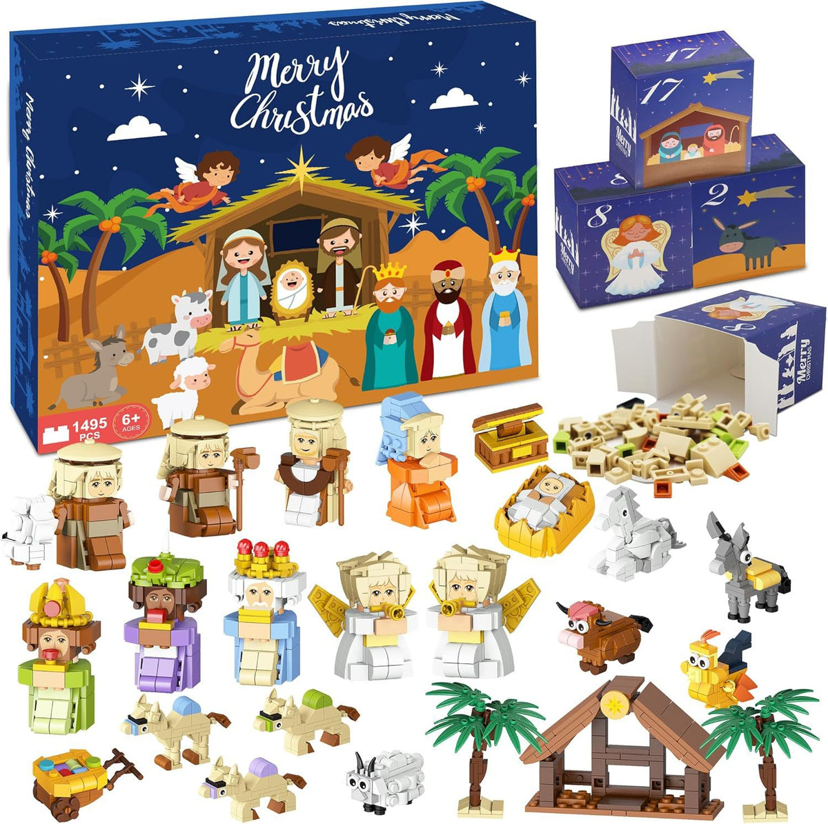 Nativity Advent Calendar Building Blocks Deluxe — Solis Bethlehem, full set