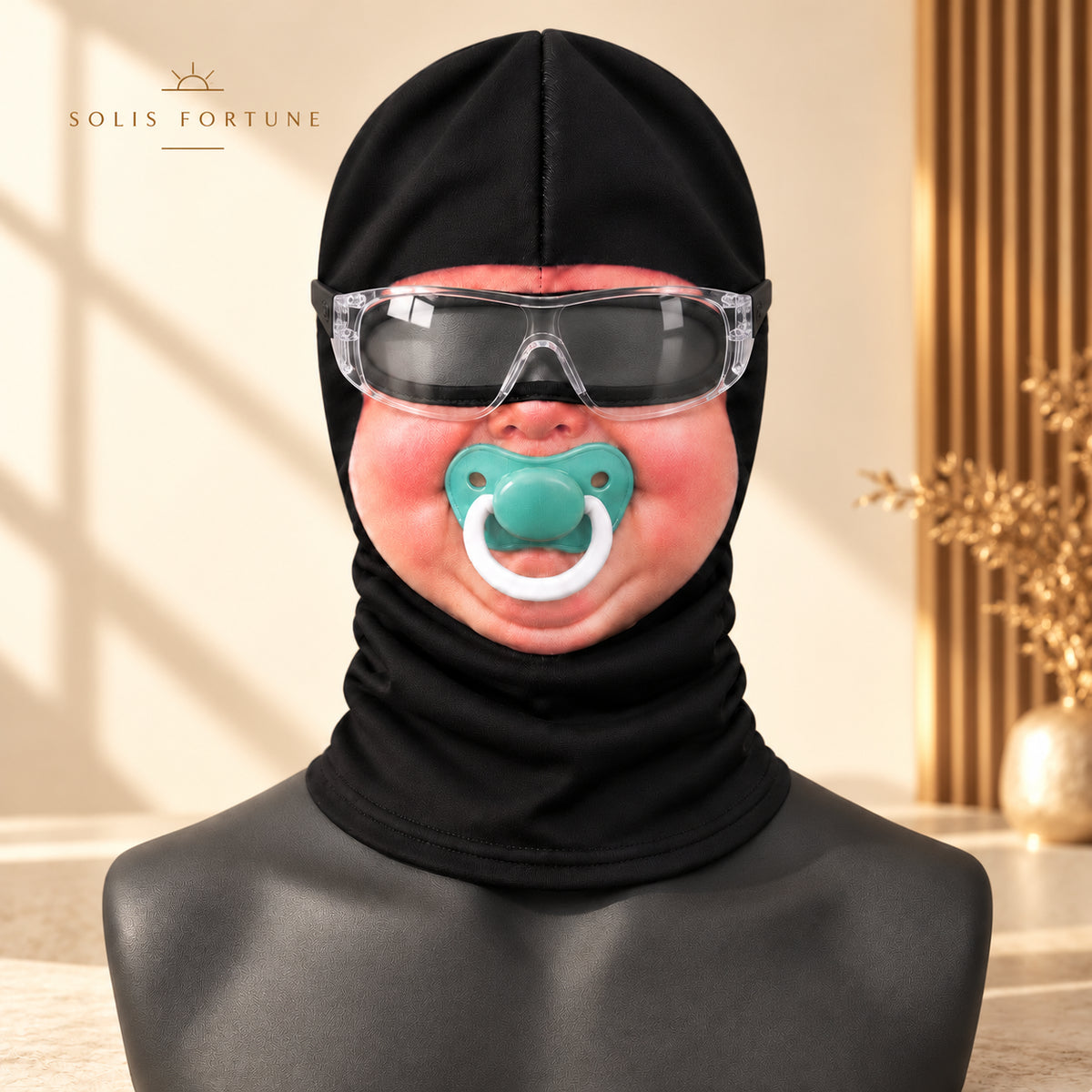 Solis Big Baby — Pacifier Baby face ski mask with goggles