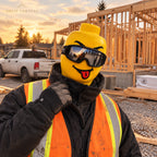 Solis Block Head — Tongue Out yellow block head ski mask