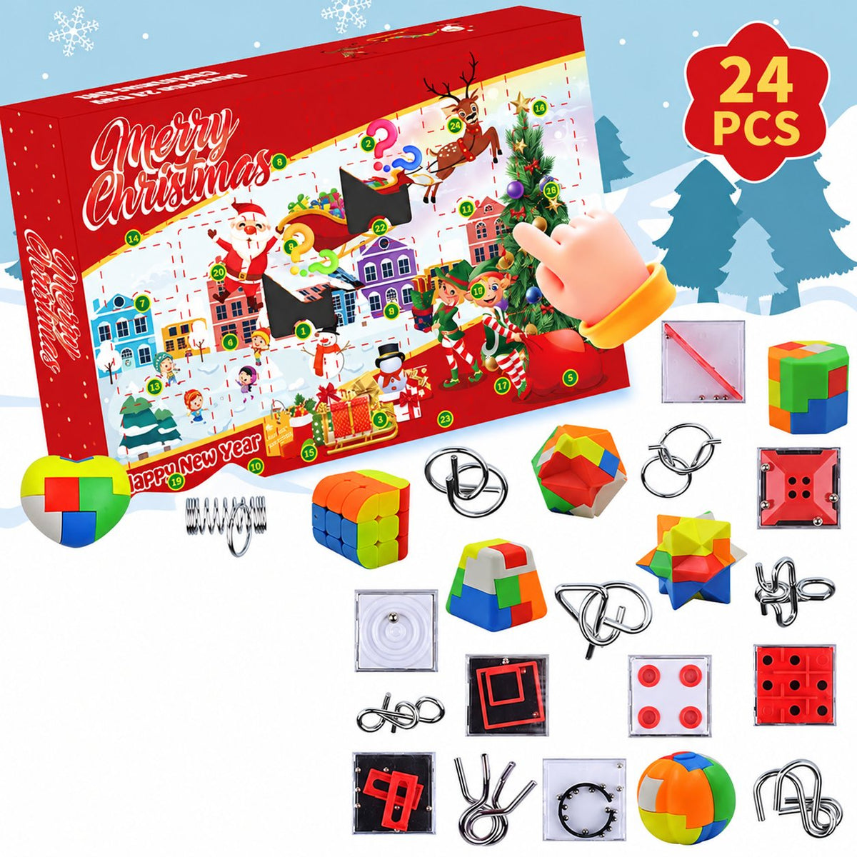 Brain Teaser Puzzle Advent Calendar — Solis Brain Box, full set