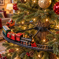 Solis Branchline — Christmas tree train on an elevated ring track clamped around the tree trunk
