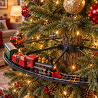 Solis Branchline — Christmas tree train on an elevated ring track clamped around the tree trunk