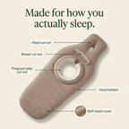 Solis Bumpnest — features: head cut-out, breast cut-out, pregnant belly cut-out, hand holders, soft-touch cover