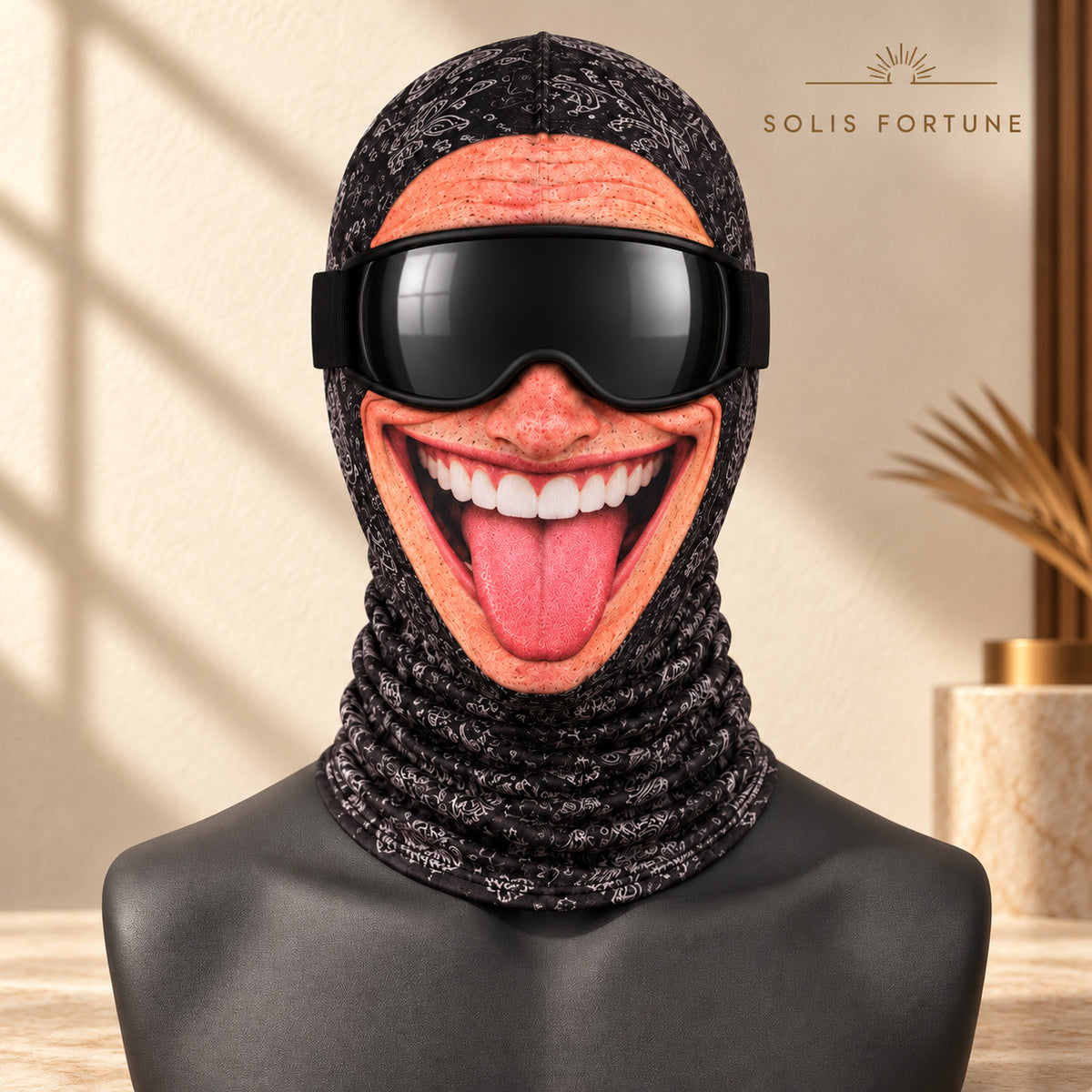 Solis Cheeky Grin — Tongue Out face ski mask