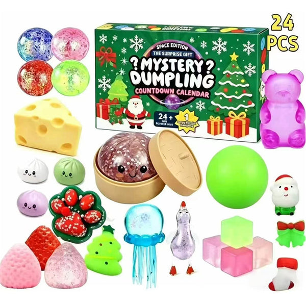 Calendrier de l'Avent squishy raviolis mystère, édition de luxe — Solis Cheese Bao, coffret complet