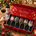 Solis Noel Toast — Christmas wine glasses gift set of 6 in a red gift box