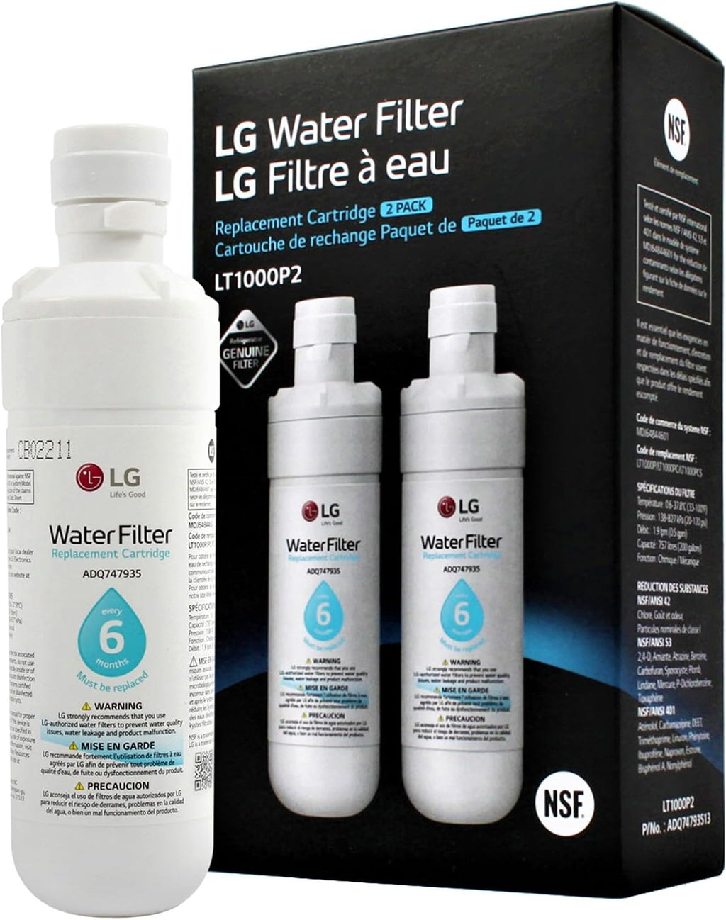 Solis Clearflow L — LT1000P compatible refrigerator water filter with its box