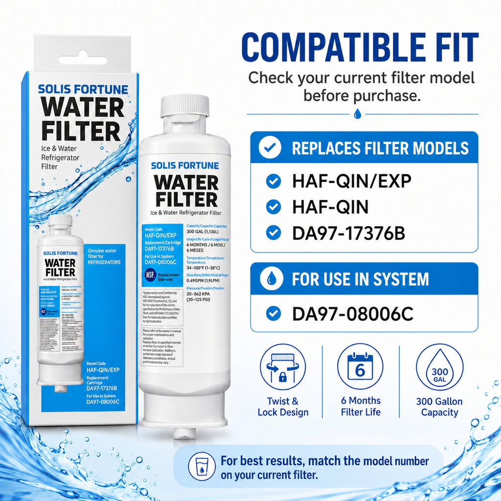 Solis Clearflow S — compatible fit: replaces HAF-QIN/EXP, HAF-QIN, DA97-17376B for the DA97-08006C system