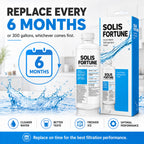 Solis Clearflow S — replace the refrigerator water filter every 6 months or 300 gallons