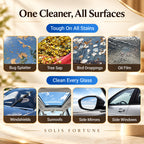 Solis Clearpass — removes bug splatter, tree sap, bird droppings and oil film from windshields, sunroofs, side mirrors and side windows
