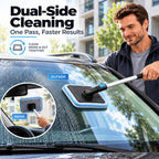 Solis ClearSweep — magnetic windshield cleaner cleaning the inside and outside of a car windshield at once
