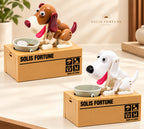 Solis Coin Critters — two coin eating dog banks, brown and white