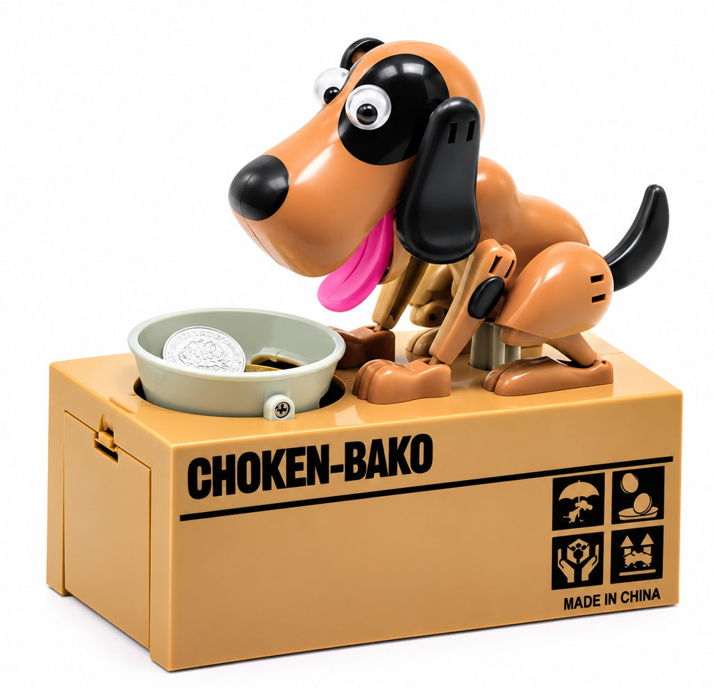 Solis Coin Critters — brown and black dog coin bank