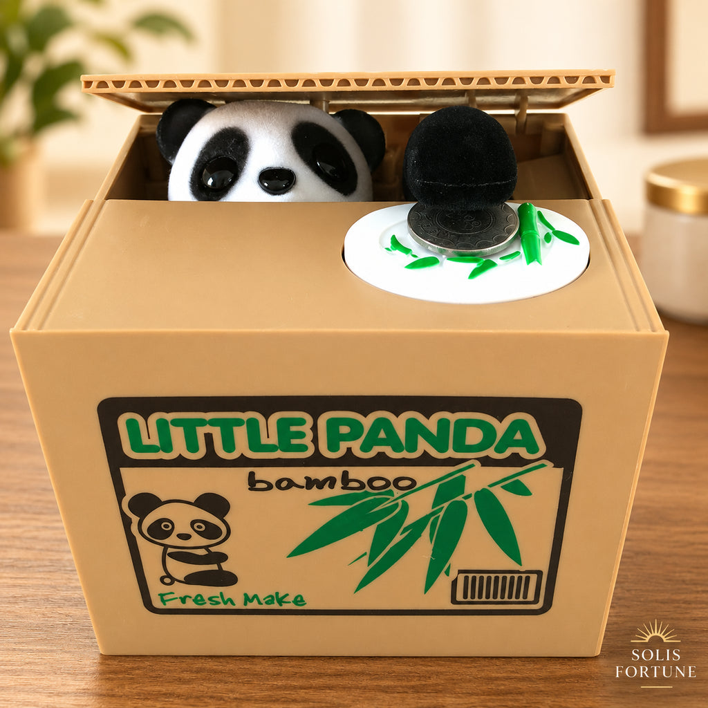 Solis Coin Critters — Panda, Green Box: coin bank