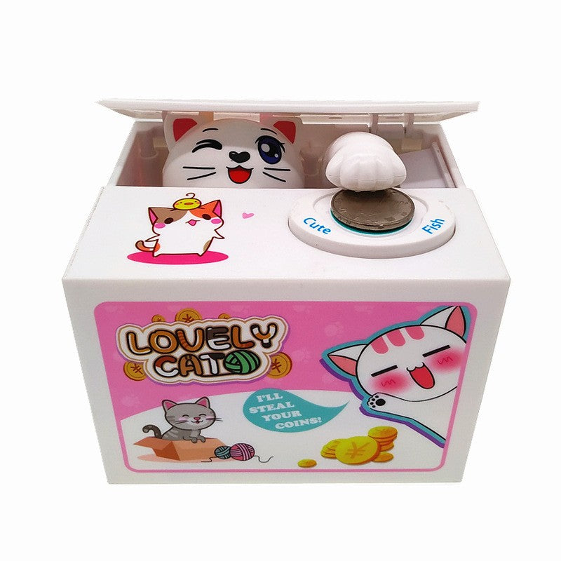 Solis Coin Critters — White Cat, Lovely Box: coin bank